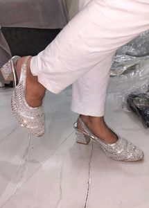 Sparkling Embellished Slingback Heels