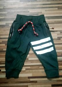 Green & White Striped Joggers
