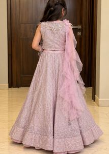 pink-silver sequin lehenga set