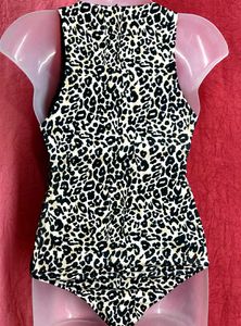 Tiger Print Women's Short Sleeve Bodysuit