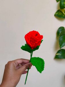 Crochet Red Rose