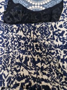 Blue &amp; White Patterned Summer Dress
