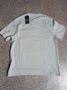 Shein Grey Henley T-Shirt with Pocket