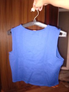 Blue Tribal Print Sleeveless Top