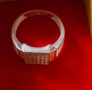 Stylish Men's Square Ring pure silver# fixed