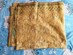 Green Silk Suit Salwar With Netted Dupatta New