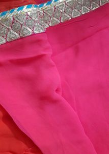 Pure Georgette Multishade Saree Upada Silk Blouse