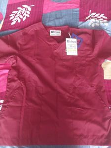 Maroon V-Neck Scrub Top and bottom