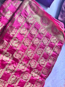 Elegant Pink &amp; Teal Saree