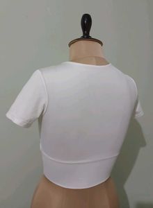 White Wrap Crop Top