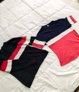 Sweatshirt + tee striped combo