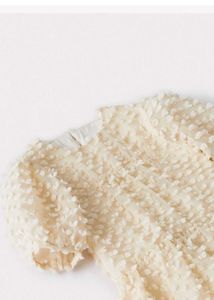 Cream Textured Party Dress
