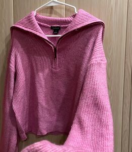Boohoo Pink Knit Pullover Sweater