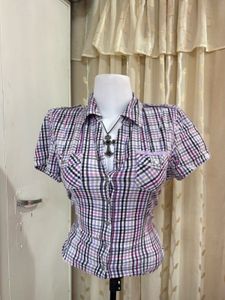 Cute Plaid Button-Up Shirt
