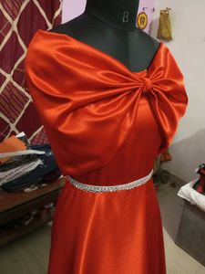 Red Formal Gown with Bow