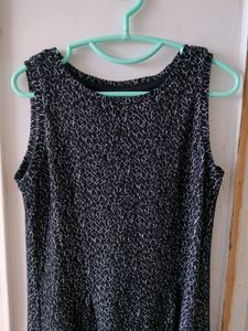 Joe Fresh Sleeveless Black And White Flare Dress