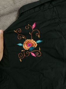 Fully Embroidered Wrap Top