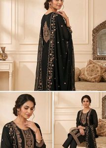 Elegant Black Embroidered Salwar Kameez