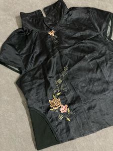 Elegant Embroidered Black Kurta