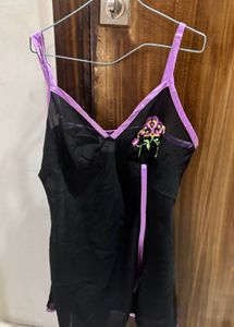Y2k mesh purple and black mini dress
