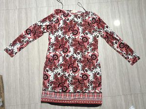 Boho Print Long Sleeve Dress