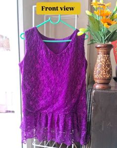 Purple Lace Peplum Blouse