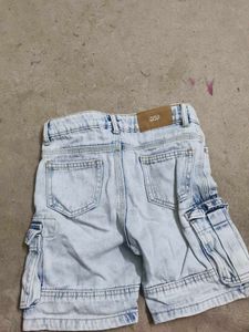 Light Wash Denim Cargo Shorts