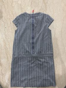TOMMY HILFIGER Gray Striped Casual Dress