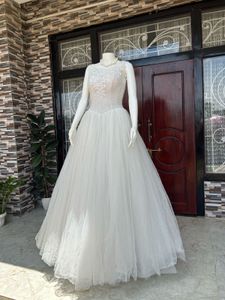 White Bridal Gown with inner sequins underlay