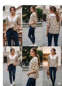 Floral Blouse with Peter Pan Collar