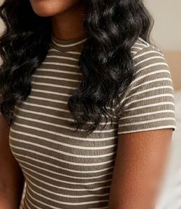 LIFESTYLE’s Ginger - Striped Ribbed Midi Dress