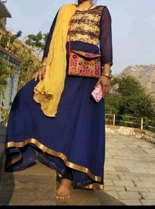 Gorgeous Blue Embroidered Anarkali Suit