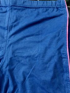 Comfortable Blue Shorts with Pink Stripes