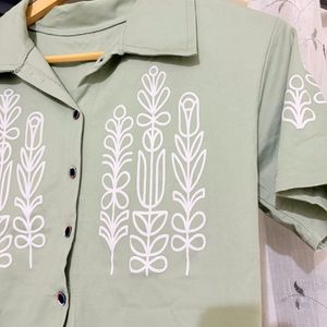 New Ajio Printed Crop Top- not used