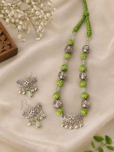 Boho Beaded Necklace and Earring Set