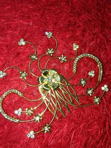 Gold Floral Hair Comb for juda