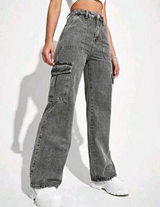 Women's Grey Cargo Jeans