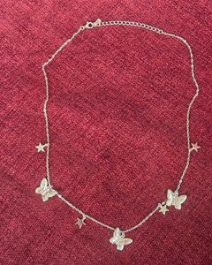 Butterfly Star Charm Necklace SS925 Rose gold