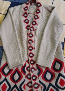 Vintage Patterned Button-Down Cardigan