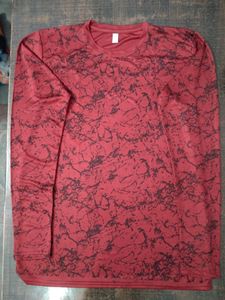 Yuvaa Dark Maroon Round Neck Tshirt For Men