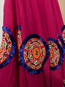 Embroidered Mirror Work Blouse with Dupatta
