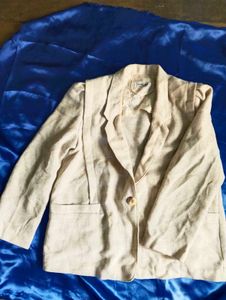 Length 24,Vintage Beige Blazer Jacket