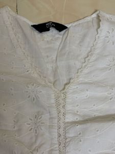 White Broderie Anglaise Crop Top