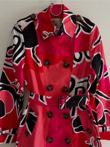 Abstract Print Trench Coat