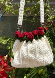 Crochet Rose bouquet bag