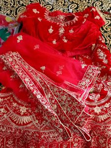 Exquisite Red Velvet Lehenga Choli