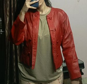 Red Leather Jacket | Winterwear