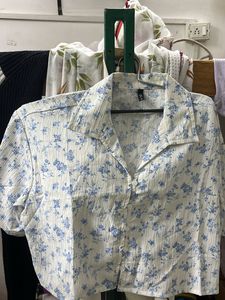 Blue Floral Textured Shirt