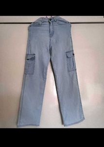 Sky Blue Cargo Jeans