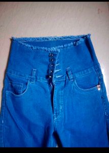 High Waist Button Fly Denim Jeans